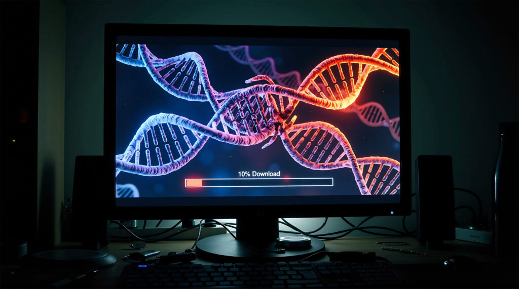 DNA and progress bar.